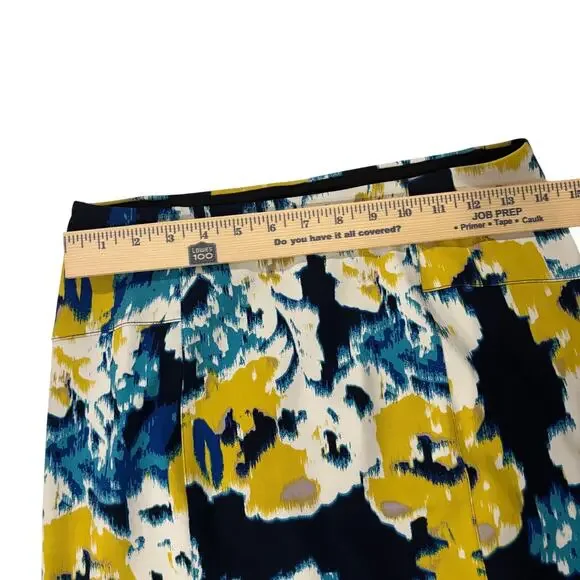 Lyssé New York MP Pull On Skirt Abstract Floral Navy Teal Mustard NWT - Picture 3 of 5